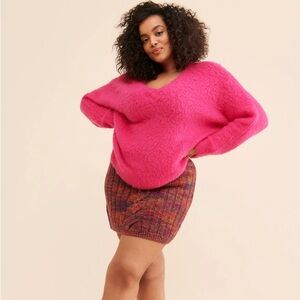 Maeve by Anthropologie Fuchsia V-Neck Sweater